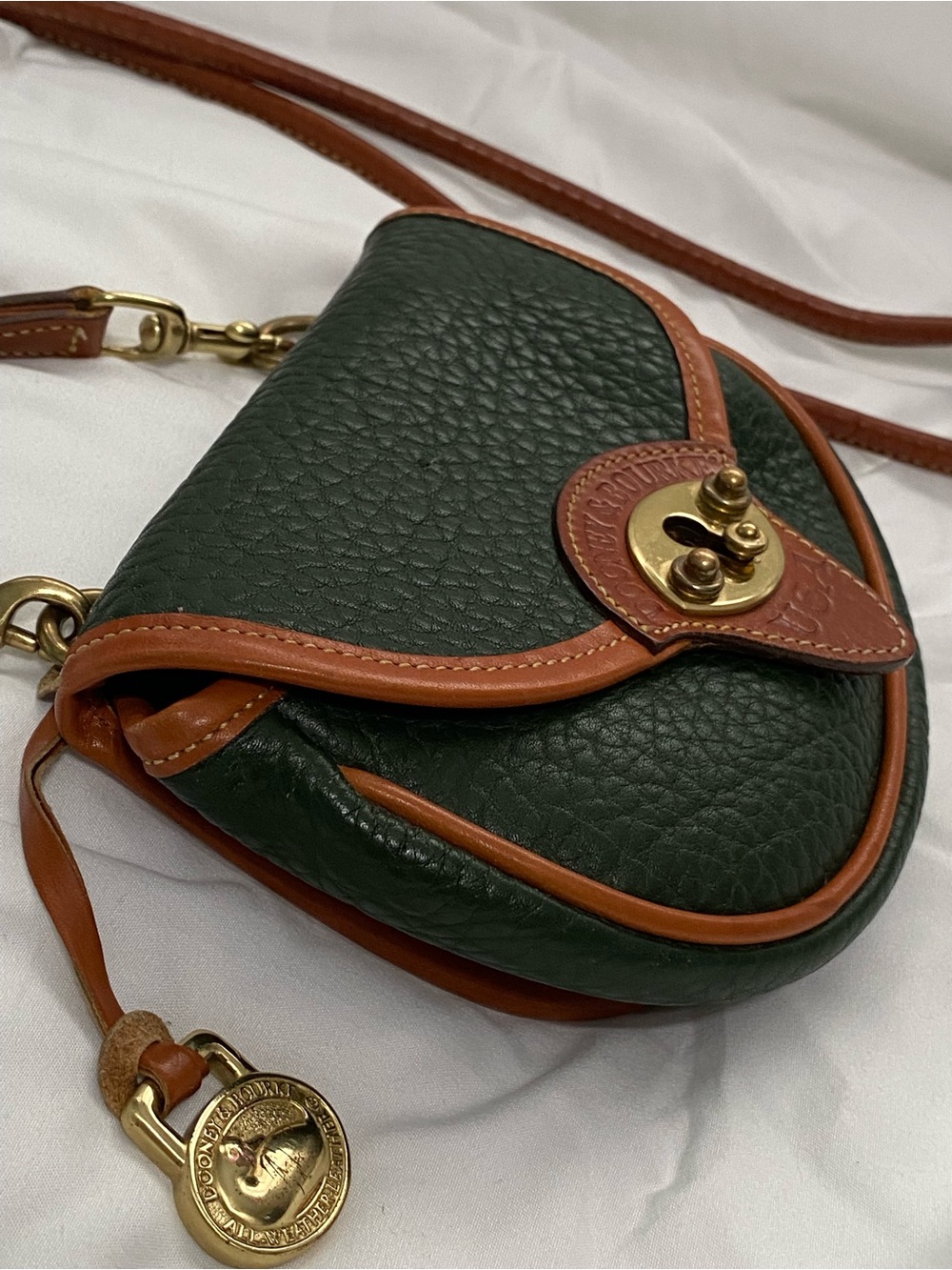 Vintage Dooney & Bourke Belt Bag Mini Calvary Forest Green AWL
